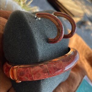 Vintage Copper & Red Sponge Coral Set